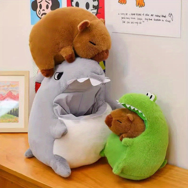 Shark and Capybara Plush Toy Set