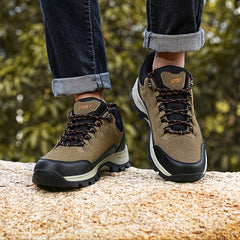 Men's Low Top Hiking Boots Non Slip Lace Up Shoes For Outdoor Activities