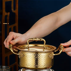 Mini Cooking Pot Stainless Steel With Lid Chafing Dish Round Stainless St