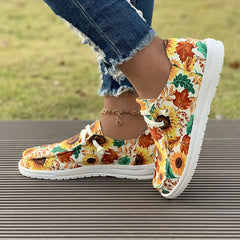 Women's Sunflower Slip on Canvas Shoes Lightweight Walking Shoes