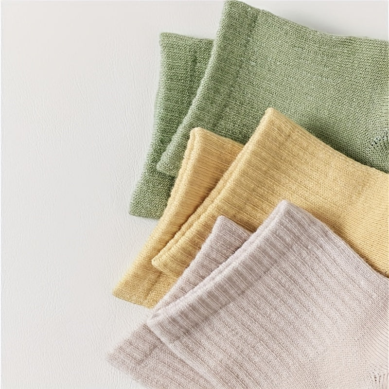 10 Pairs Solid Socks Comfy & Breathable All match Socks Women