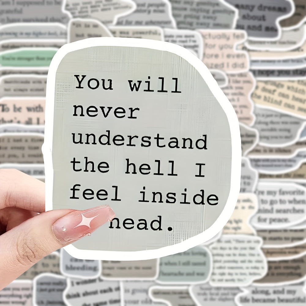 Language Text Series Stickers for Laptop Helmet Water Cup