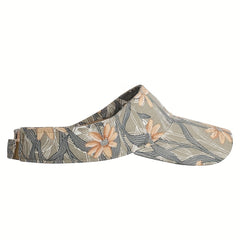 Flower Print Ponytail Visor Hat Vintage Cotton Sun Hat