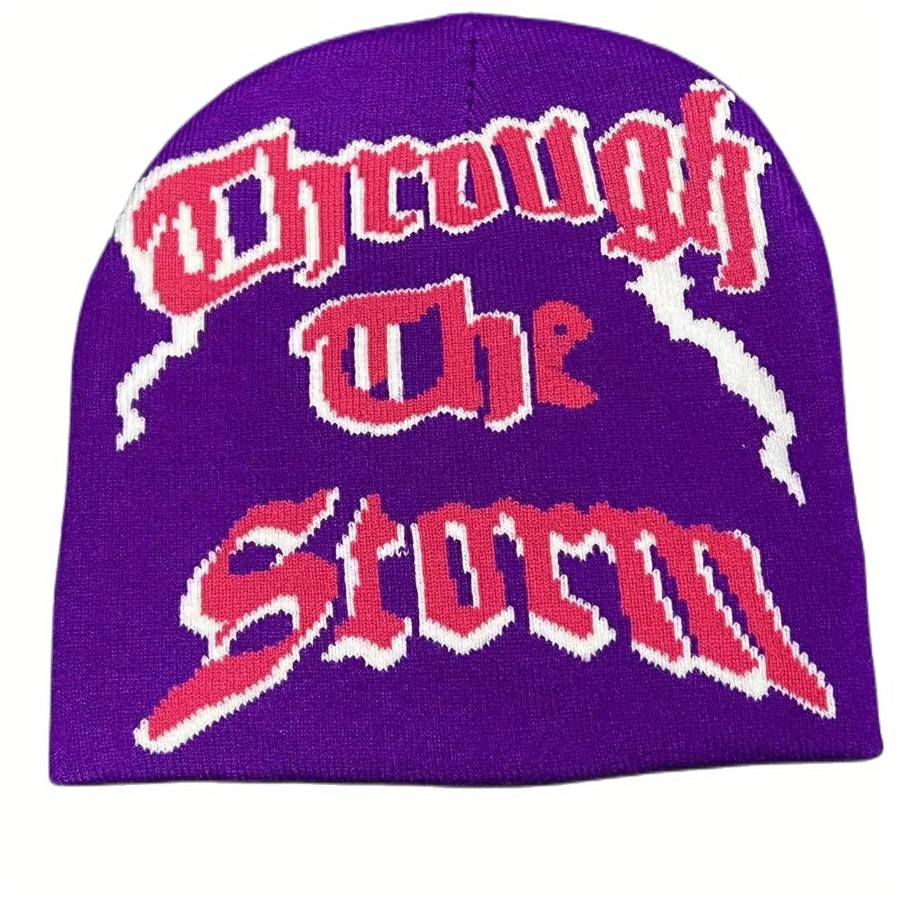 Colorful Gothic Lightning Bonnet Hat Knitted Skull Cap