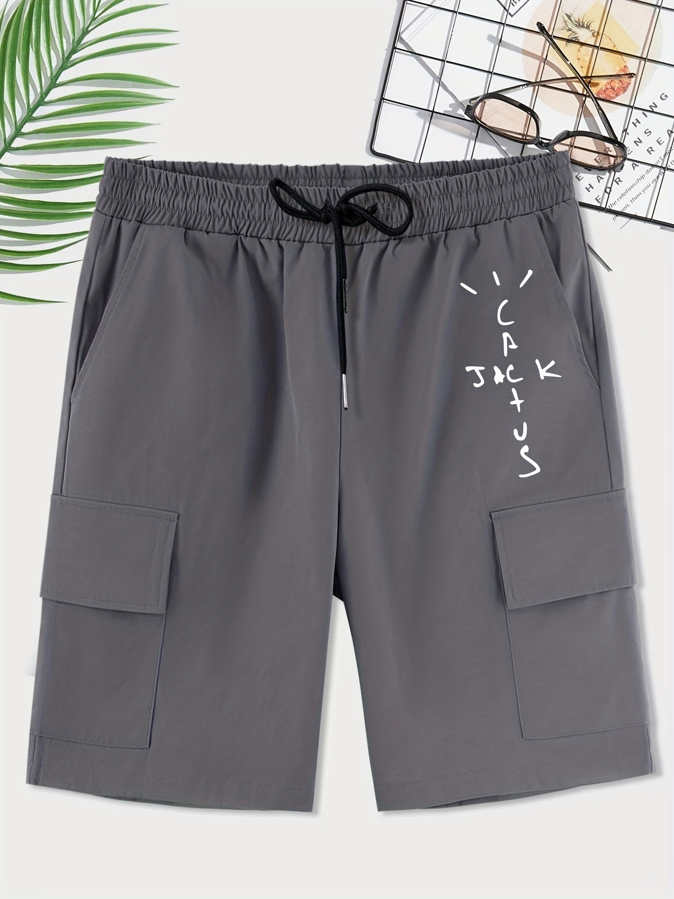 Men's Casual Waist Drawstring Cargo Shorts