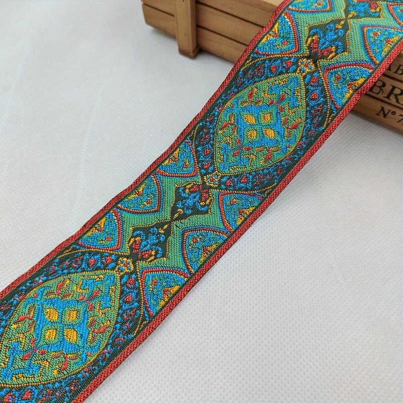 Jacquard Trim Lace Ribbon Floral Embroidery Woven Trimming DIY Craft 2 Yards