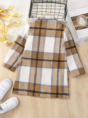 Boys Trench Coat Button Down Blazer Top Plaid Print Gentleman Kids Clothes