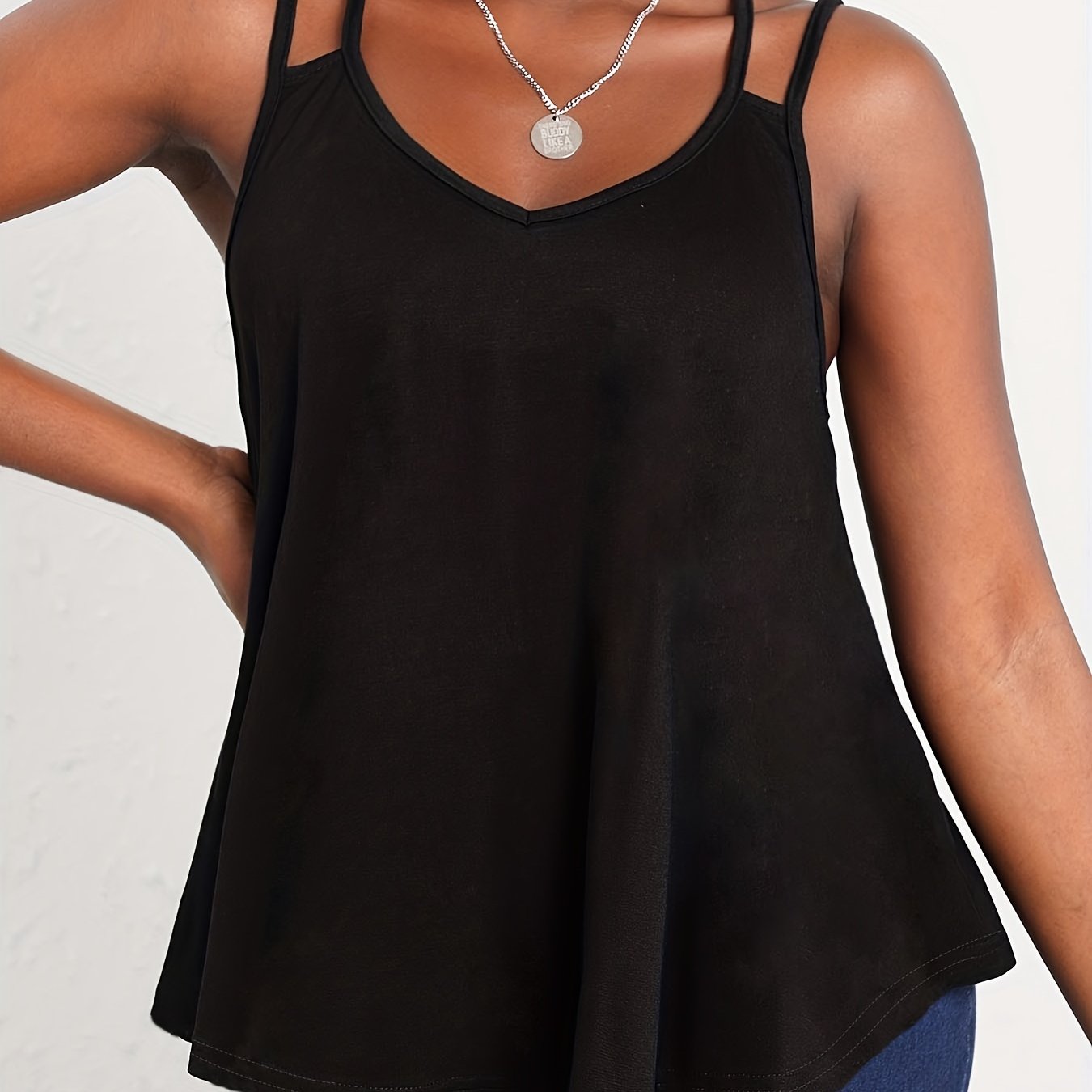 Casual V Neck Summer Dual Straps Cami Top