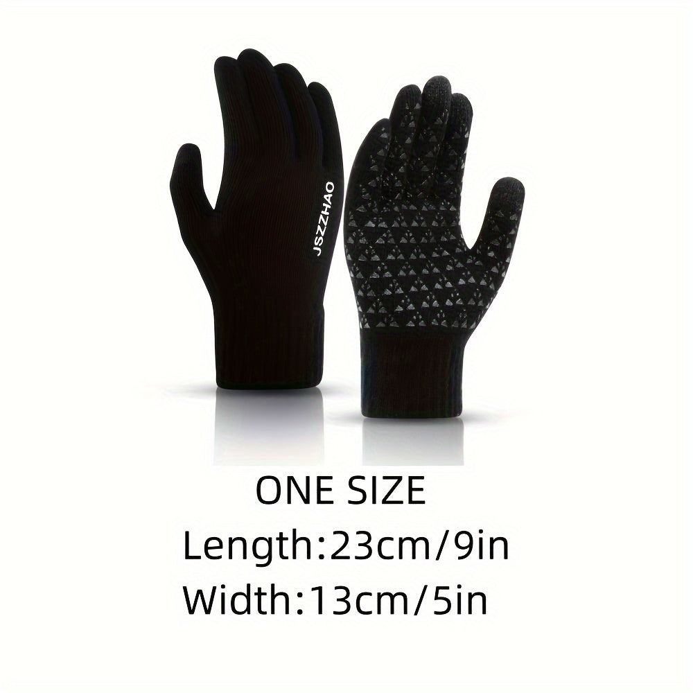 Winter Thermal Knitted Touch Screen Gloves for Running Driving Hiking