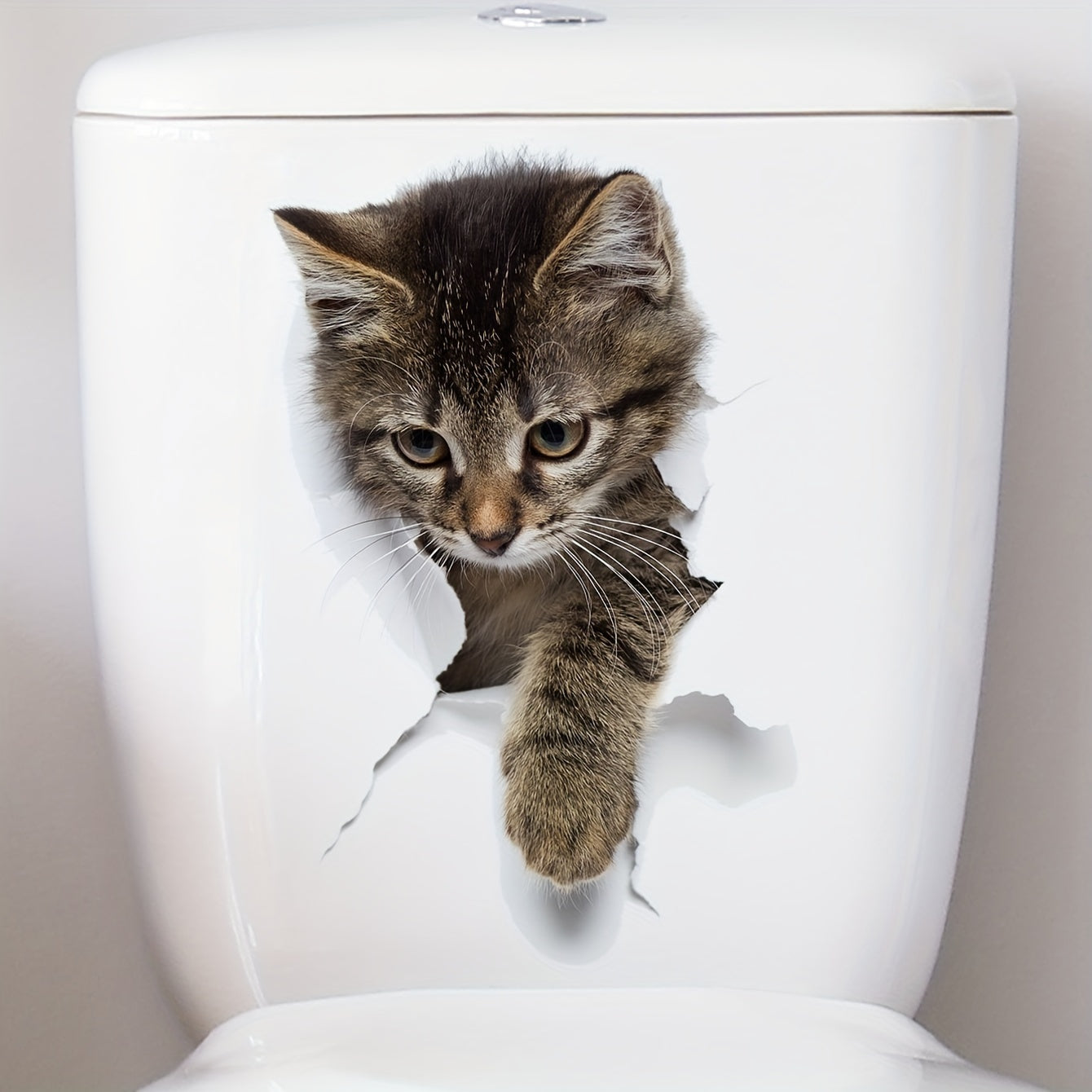 2pcs 3D Cat Stickers Visual Break Wall Effect Waterproof Vinyl Stickers