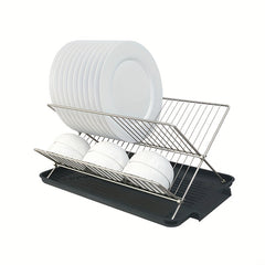 Foldable X-shaped Draining Rack Countertop Dish Bowl Storage