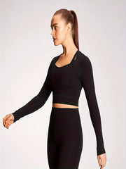 Backless Long Sleeve Slim Fit Sports Top Women's Activewear
