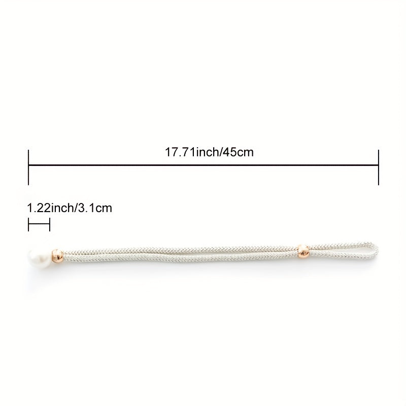 Adjustable Curtain Tiebacks with Faux Pearls - Home Office Window Decor