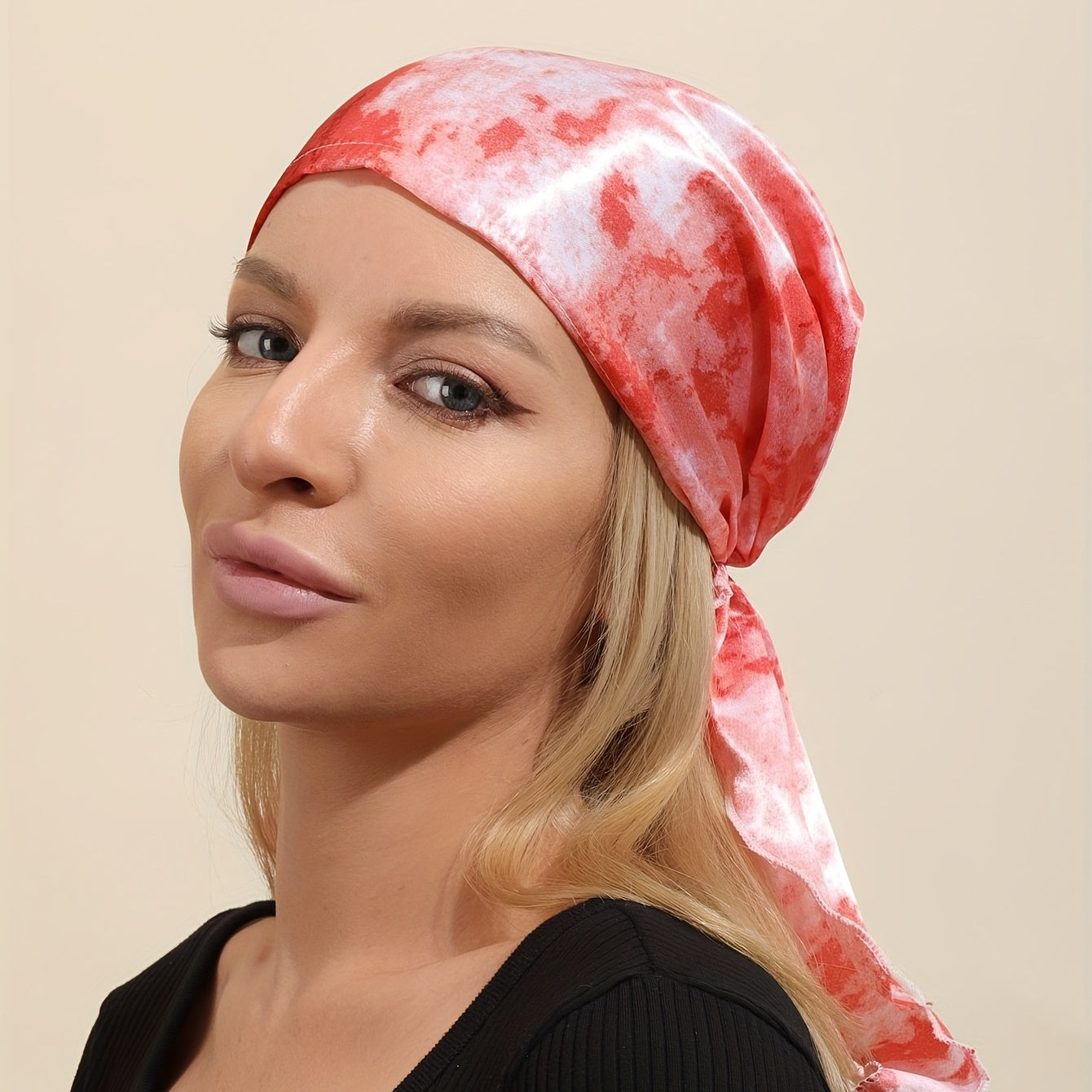 Pink Tie Dye Pirate Hat Women's Hair Cap Turban
