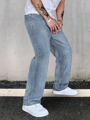 Men's Distressed Jeans Loose Fit Casual Denim Pants