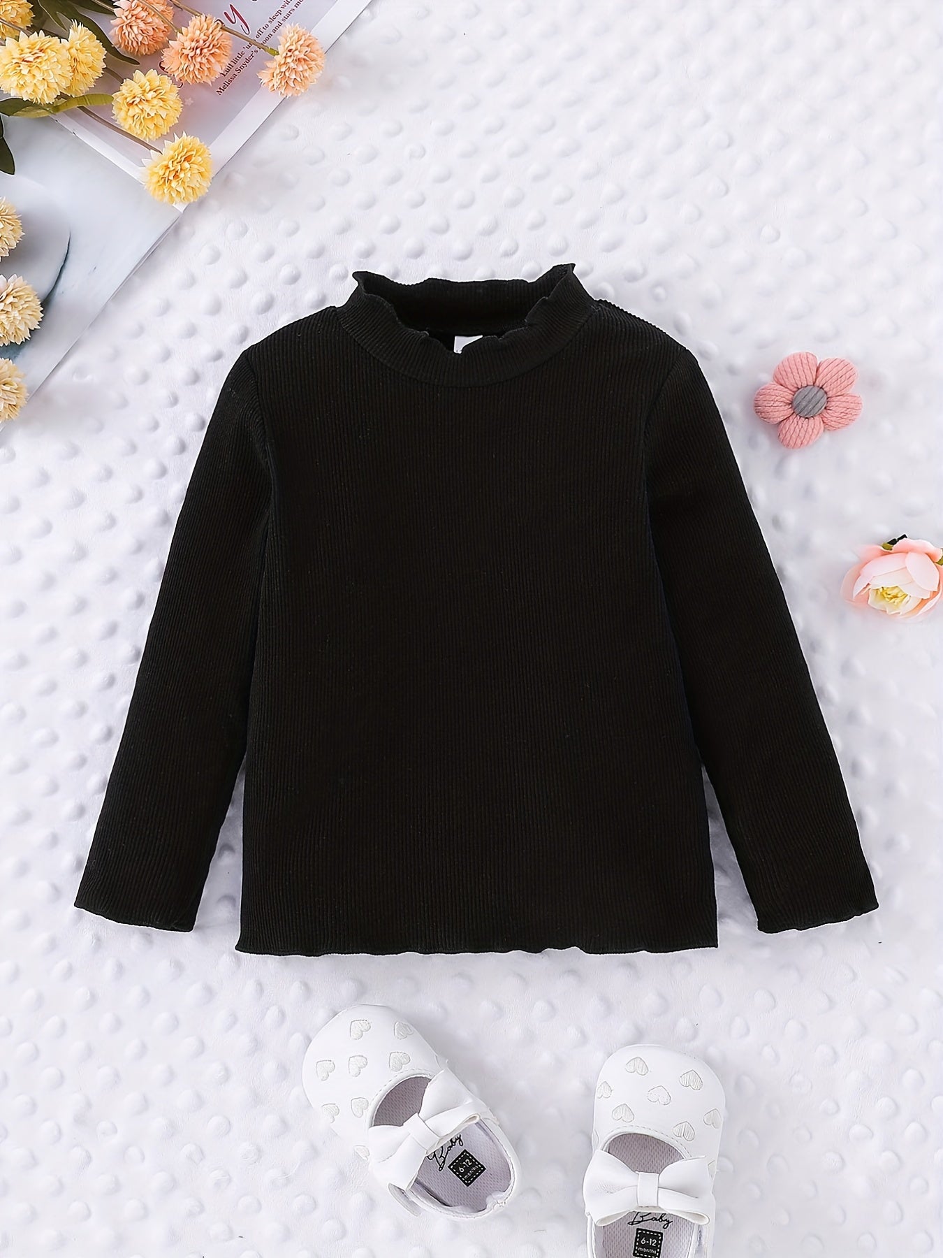 3pcs Baby Girl's Ruffled Long Sleeve Tops Blouse