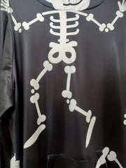 Skull Print Long Sleeve Hoodie With Pocket
