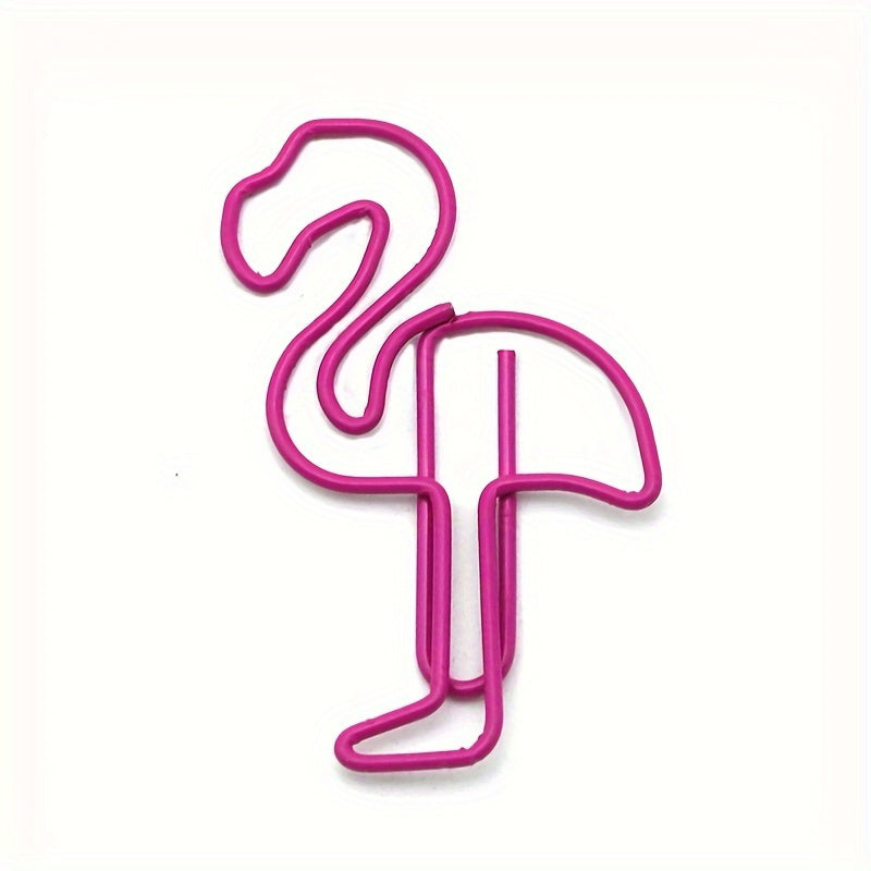 10pcs Flamingo Paper Clip Bookmark Office Data Paper Clip Gift