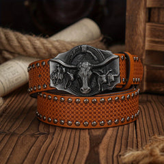Vintage Pattern Buckle PU Leather Belt For Men