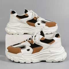 Women's Mesh Chunky Sneakers Lace Up Platform Shoes