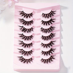 7 Pairs 5D Fishtail False Eyelashes Fluffy Wispy Makeup Extension 15mm