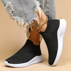 Women's Breathable Knit Sneakers Lightweight Slip On Shoes