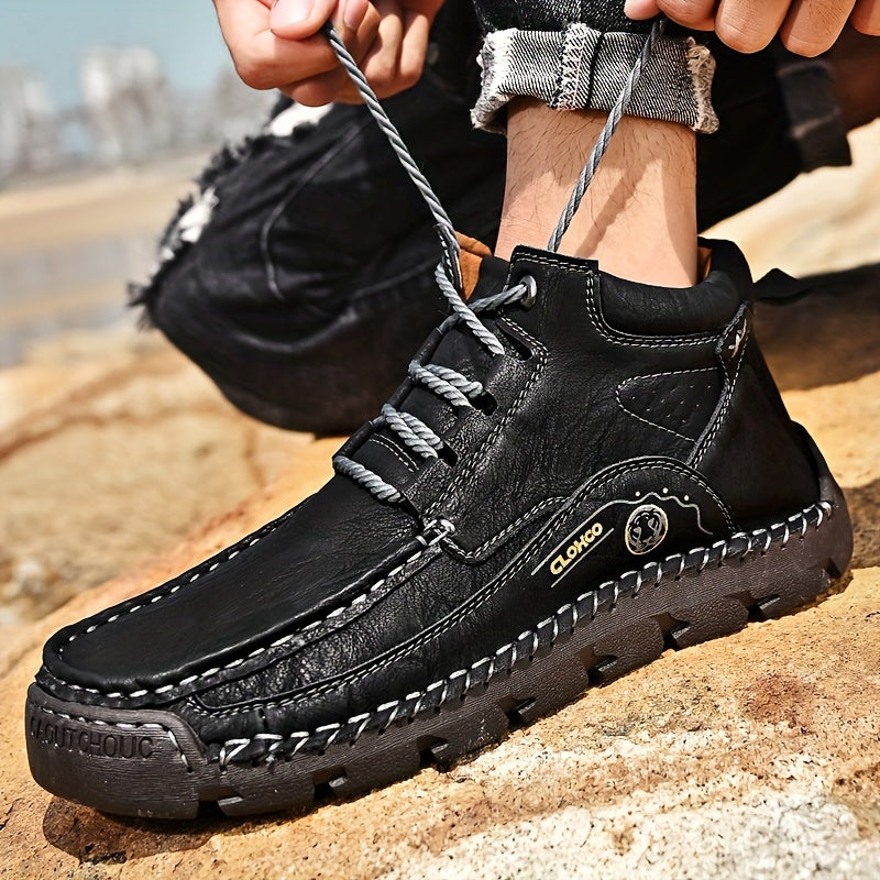 High Top Hiking Boots for Men Non Slip Lace Up Shoes
