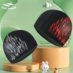 Polyester Adult Swimming Cap Soft Comfort Ear Protection