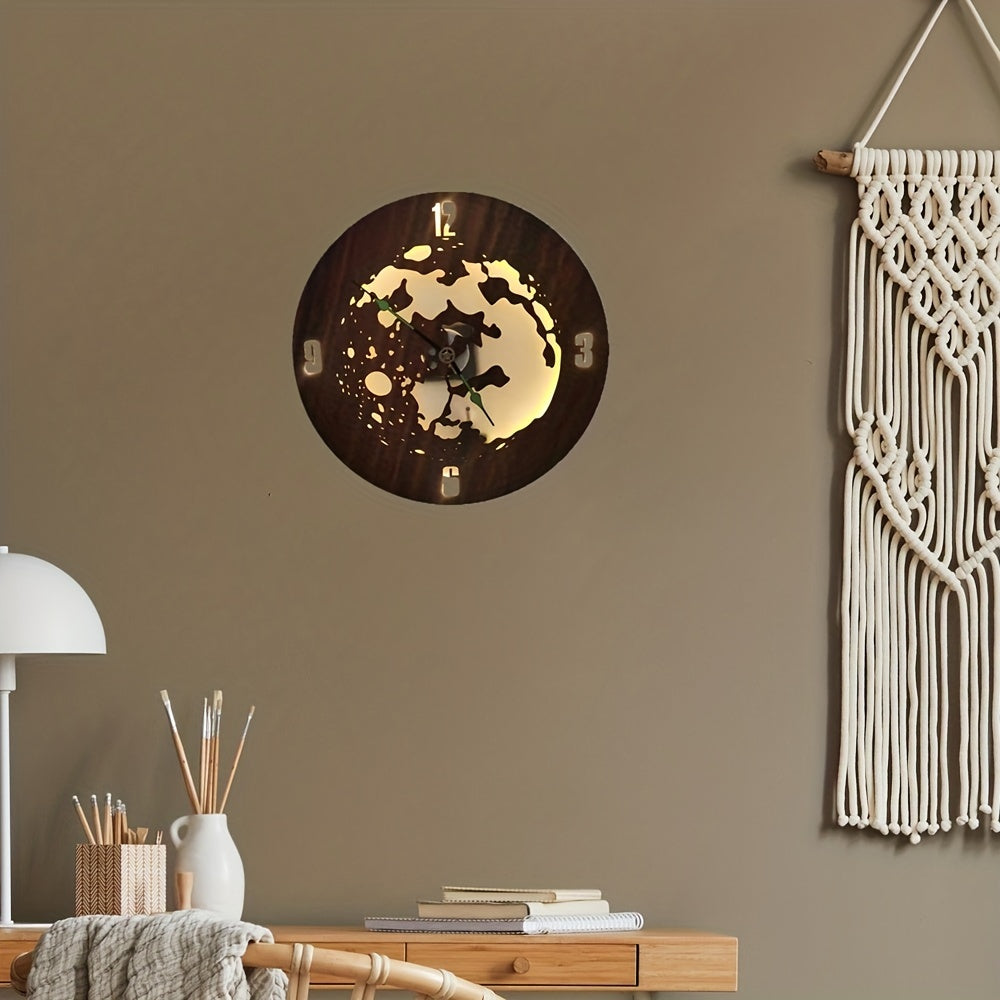 Kids Room Clock Lamp with Laser Engraved Globe Model LED