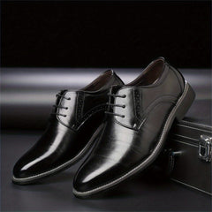 Men's Round Toe Lace Up Dress Shoes Non Slip Formal Shoes