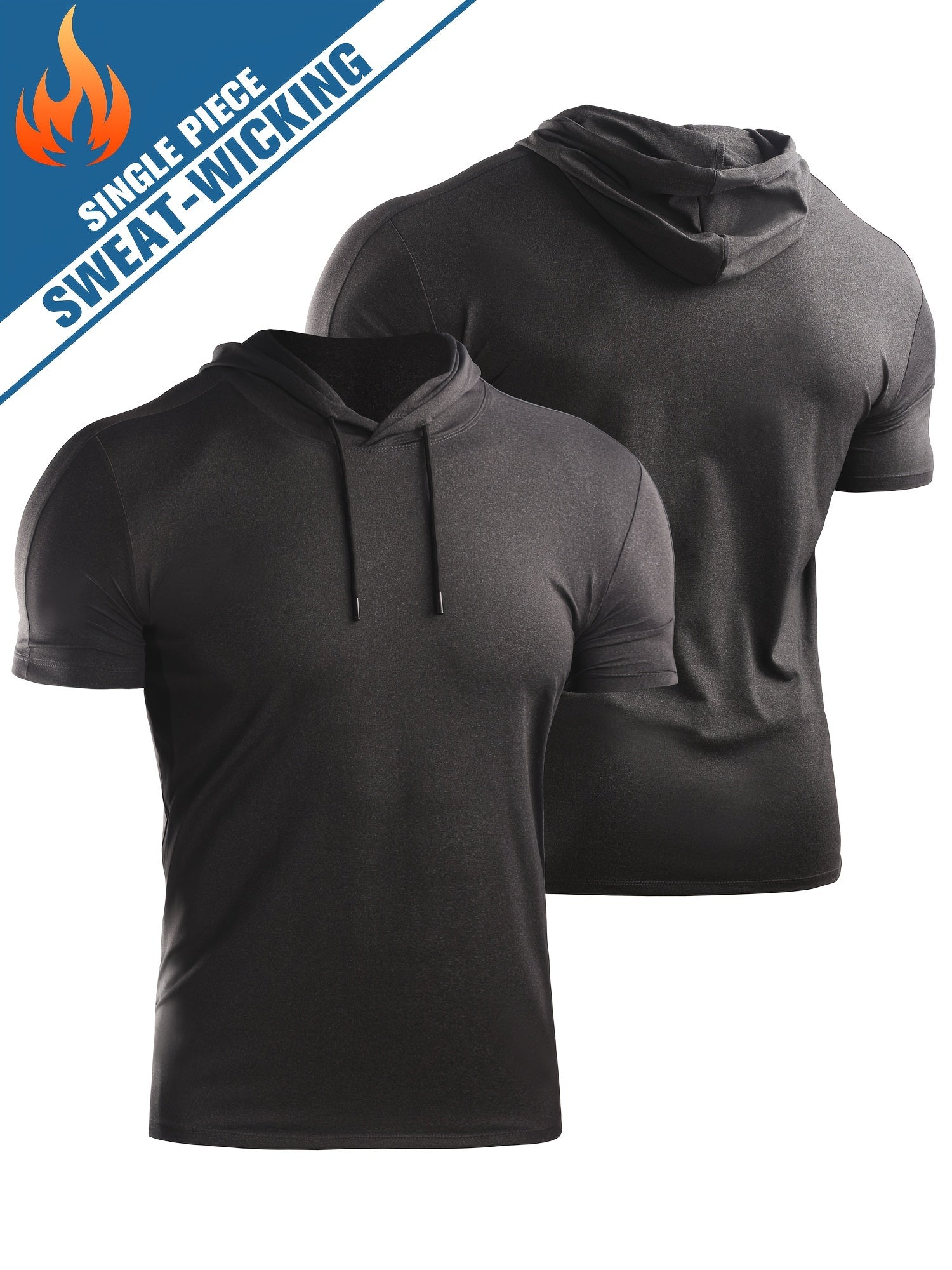 Men's Breathable Short Sleeve Hooded Sport Shirt