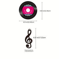 Rock & Roll Hanging Swirls & Record Cutouts for Music Party Decorations