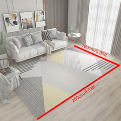 Modern Geometric 6'X8 5' Area Rug Distressed Design Low Pile Decorative Rug
