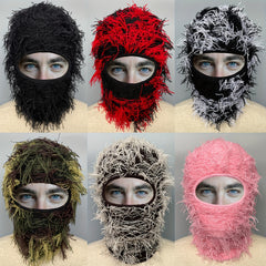 Camouflage Windproof Knitted Head Cover Woolen Hat