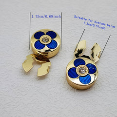 Rhinestone Button Covers for Men & Women Floral Pattern Shirt Decoration