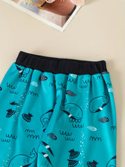 Boys' Cartoon Whales Raglan Shirt & Pants Set