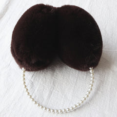 Plush Faux Rabbit Fur Earmuffs Soft Warm Ear Covers for Men & Women Pink Beige