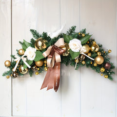 Christmas Ox Horn Rattan Door Hanging Wall Hanging Hotel Mall Wreath