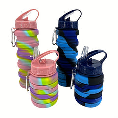 Portable Camo Water Cup Silicone Telescopic Sports Bottle