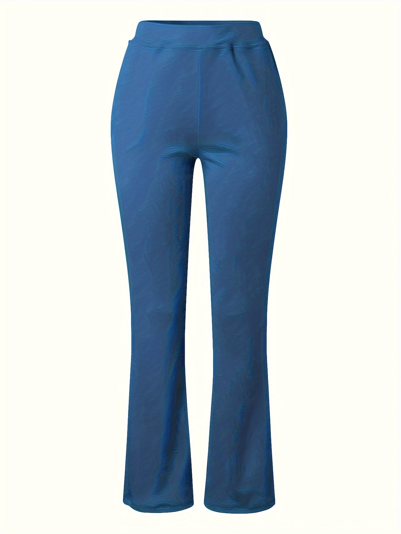 Women's Plus Solid Flared Leg High Waisted Pants