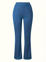 Women's Plus Solid Flared Leg High Waisted Pants