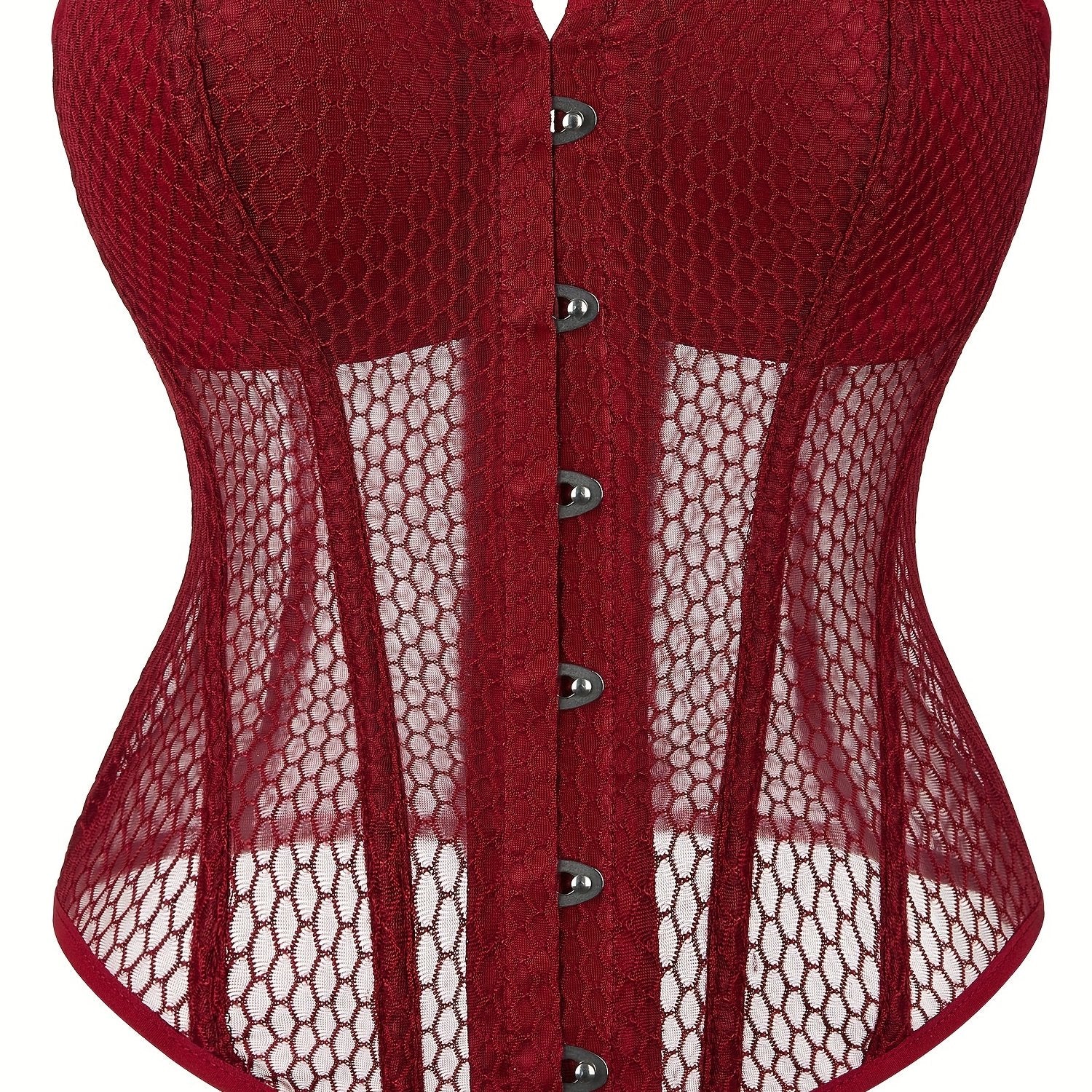 Mesh Corset Bustier Lace Up Body Shaper Lingerie