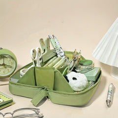 Transparent Grid Pencil Case - Large Capacity & Stylish