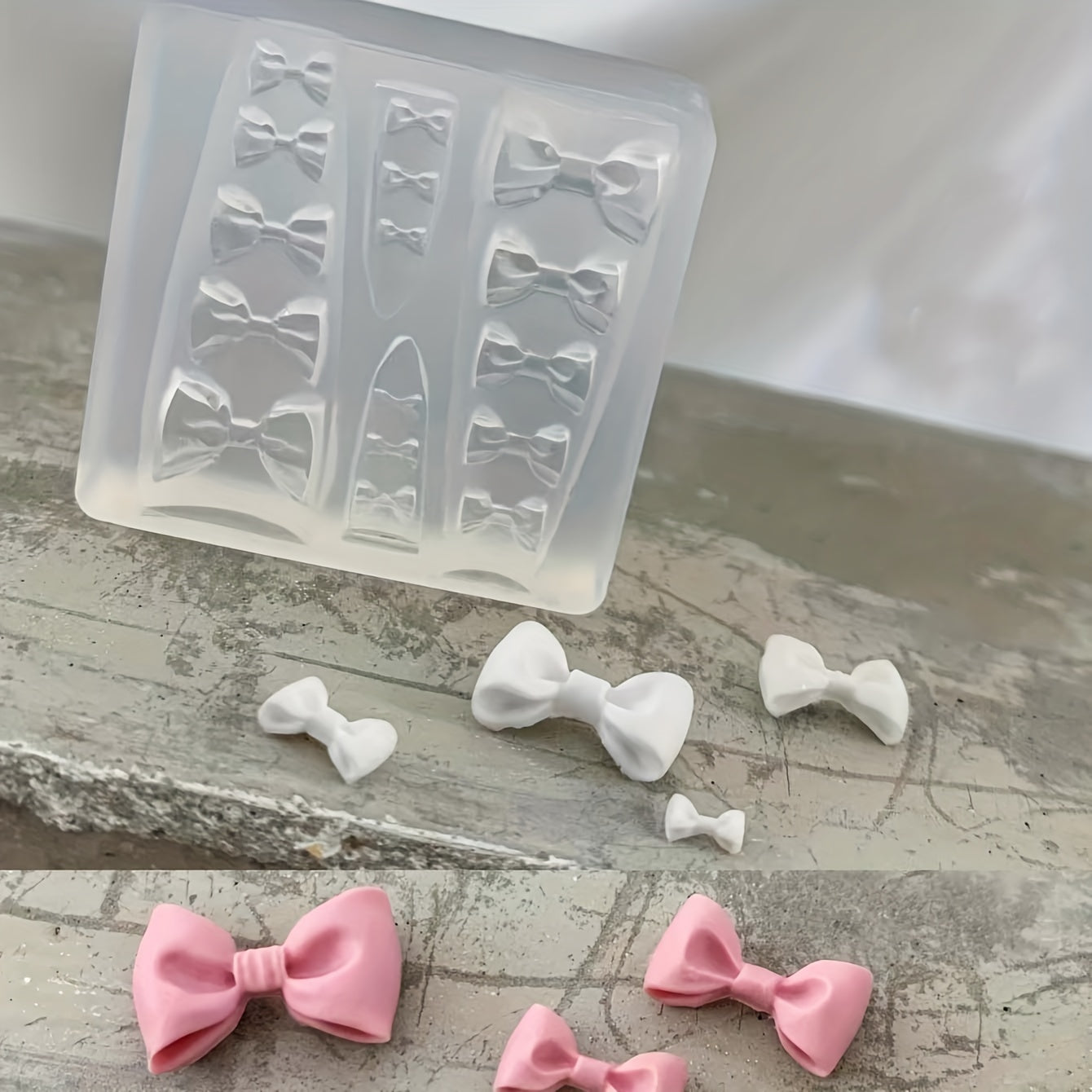 Bow Bowknot 3D Nail Art Charms Silicone Mold DIY Decorations