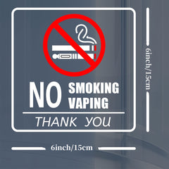 4 Pack No Smoking No Vaping Sign 15 24cmX 15 No Smoking Window Sticker Vinyl