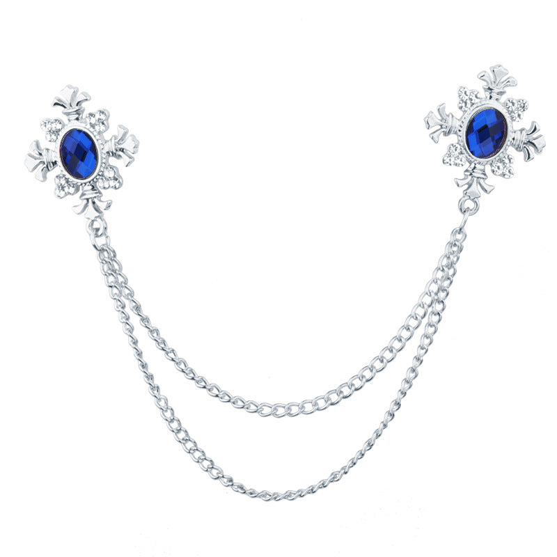 Men's Statement Corsage Shirt Collar Brooch