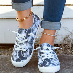 Tie Dye Canvas Lace Up Walking Shoes