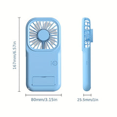 Mini USB Rechargeable Fan Portable Foldable Pocket Fan 3 Speeds