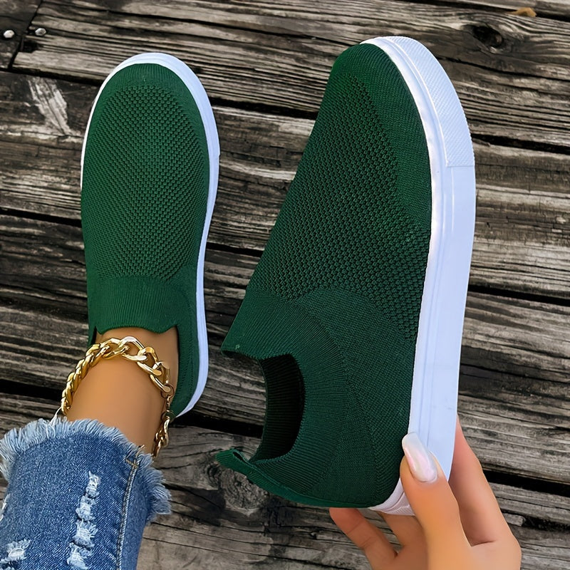 Women's Breathable Mesh Slip-On Sneakers Comfy Flats