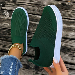 Women's Breathable Mesh Slip-On Sneakers Comfy Flats